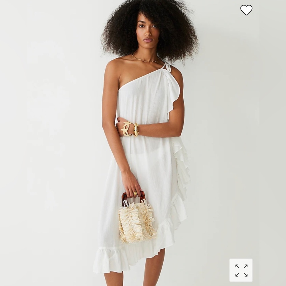 J.Crew Ruffle one-shoulder cover-up dress in soft gauze